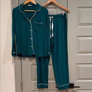 LOFT Lou & Grey Terry Pajama Set Emerald Green